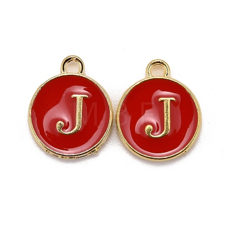 Golden Plated Alloy Enamel Charms ENAM-S118-03J-1