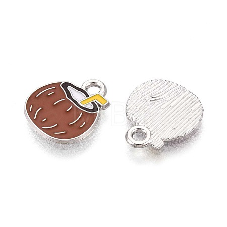 Fruit Alloy Enamel Charms PALLOY-S058-01P-17-1