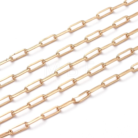 3.28 Feet Soldered Brass Paperclip Chains X-CHC-G005-03G-1