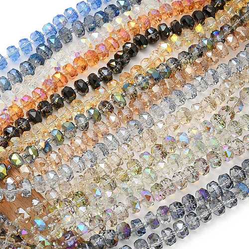 Transparent Electroplate Glass Beads Strands EGLA-P062-01A-1