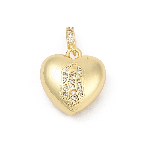 Brass Micro Pave Cubic Zirconia Pendants KK-D317-090G-1