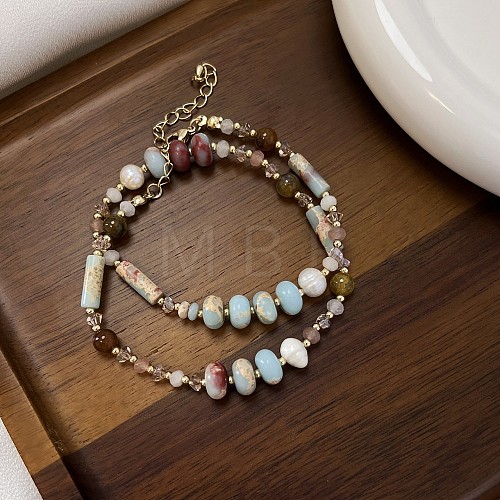 Natural Shoushan Stone Beaded Necklaces TG6369-1-1