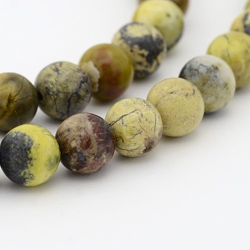 Synthetical Gemstone Round Bead Strands G-P070-52-4mm-1