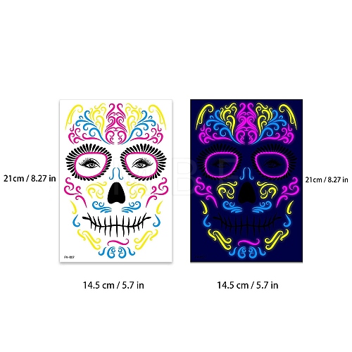 Heat Tranfer Luminous Printing Body Art Face Tattoo Sticker PW-WG23340-07-1