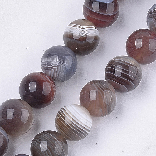 Natural Botswana Agate Beads Strands G-S333-10mm-026-1