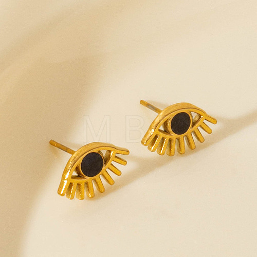 304 Stainless Steel Exaggerated Eye Stud Earrings - High-end CU5897-3-1