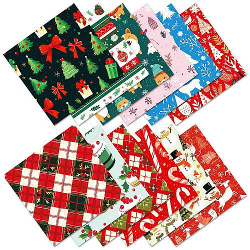 12Pcs Christmas Scrapbook Paper Pads DIY-P085-01D-1