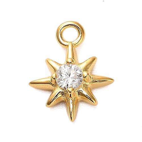 925 Sterling Silver Clear Cubic Zirconia Star Charms STER-U009-06G-01-1