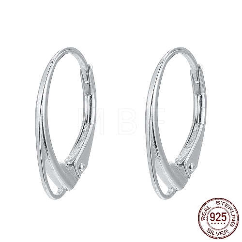 925 Sterling Silver Leverback Hoop Earring Findings STER-M104-02S-1