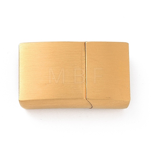 Ion Plating(IP) 304 Stainless Steel Rectangle Magnetic Clasps with Glue-in Ends STAS-E089-42G-A-1