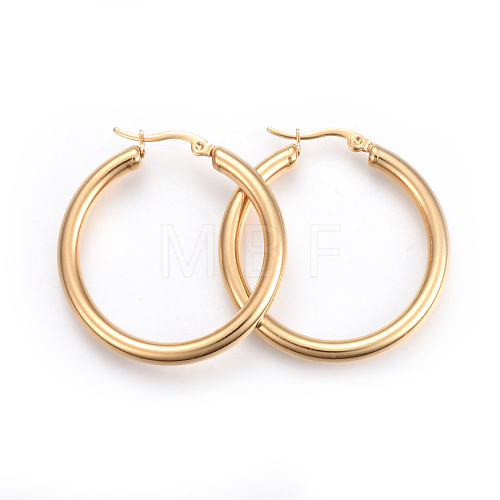 201 Stainless Steel Hoop Earrings X-EJEW-A052-19E-G-1