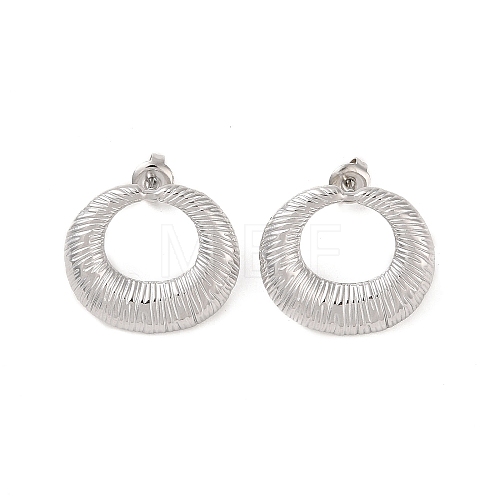 Ring 304 Stainless Steel Stud Earrings for Women EJEW-L272-009P-1
