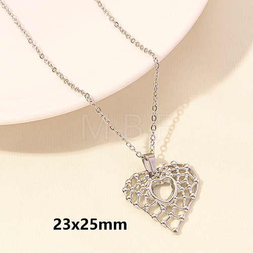 Stainless Steel Heart-shaped Necklace Jewelry DIY Accessories FY2457-1-1