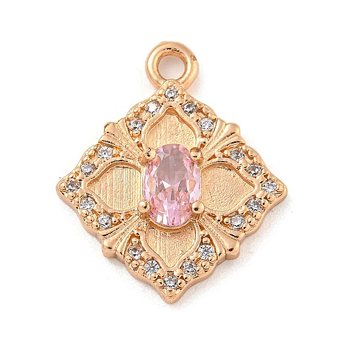 Brass Micro Pave Cubic Zirconia Pendants KK-Z072-03KCG-01-1