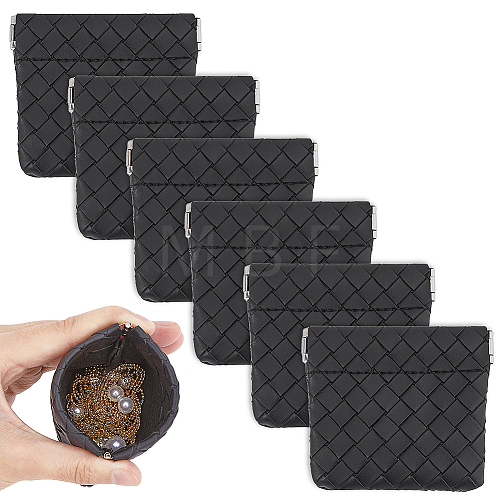 Rectangle Imitation Leather Multipurpose Shrapnel Makeup Bags ABAG-WH0039-20A-02-1