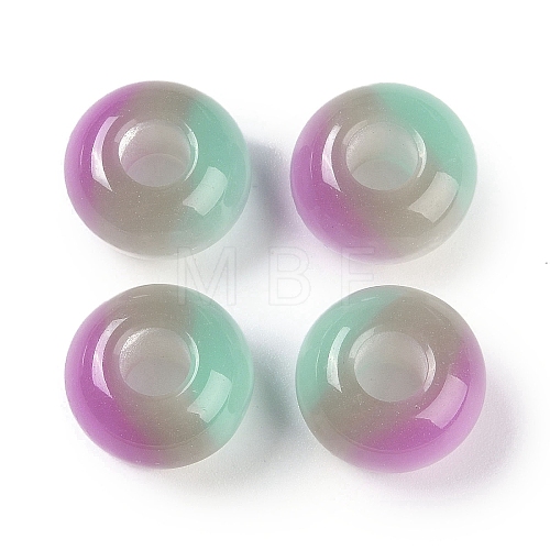 Triple Color Resin European Beads RESI-F055-06F-1