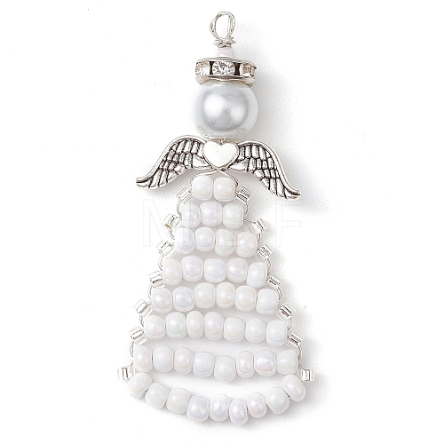 Beaded Angel Charms PALLOY-MZ00441-01-1