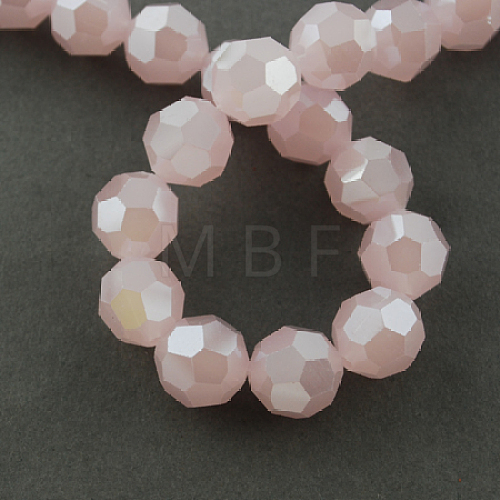 Electroplate Glass Beads Strands X-EGLA-R018-4mm-10-1