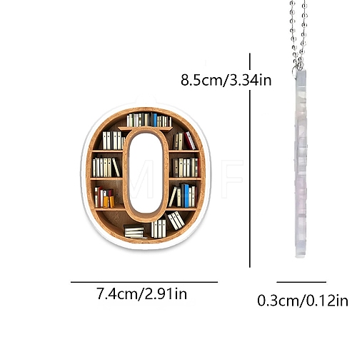 Acrylic Letter Shaped Book Shelf Pendant Decorations PW-WG0114B-15-1