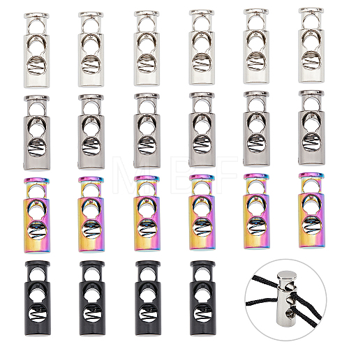 32Pcs 4 Colors Alloy Spring Cord Locks FIND-AR0002-06-1