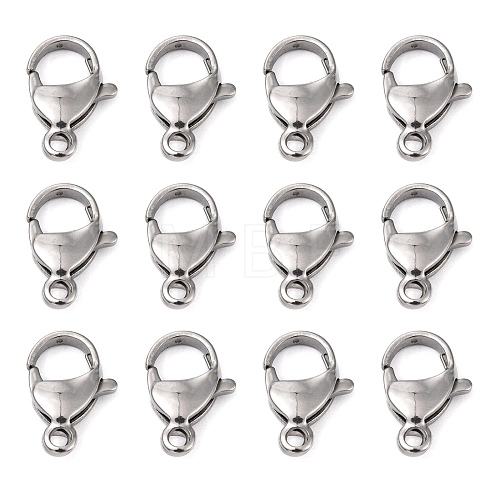 Tarnish Resistant Polished 304 Stainless Steel Lobster Claw Clasps STAS-R072-08A-1