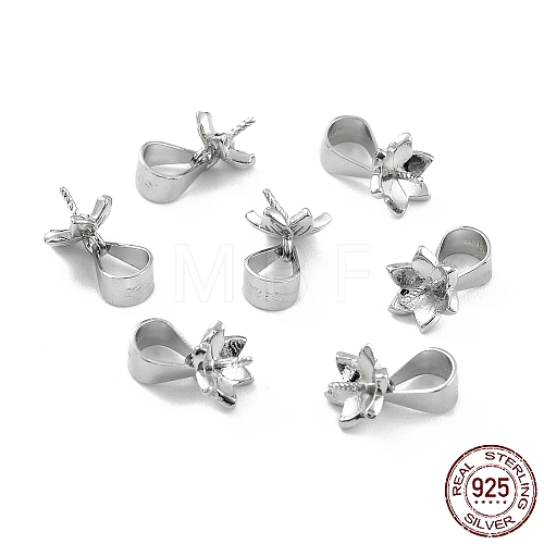 Anti-Tarnish Rhodium Plated 925 Sterling Silver Peg Bails STER-Z001-020P-1