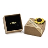 Kraft Paper Gift Boxes with Faux Sunflower Outside for Ring CON-Z011-01A-01-4