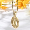 Brass Cubic Zirconia Pendant Necklaces for Women NJEW-U034-01C-G-3