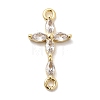 Brass Pave Clear Cubic Zirconia Connector Charms KK-H529-39C-G-1