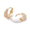 Brass Micro Pave Clear Cubic Zirconia Hoop Earrings KK-A227-11G-2