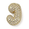 Rack Plating Brass Micro Pave Clear Cubic Zirconia Pendants ZIRC-U002-G-J-1