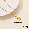 304 Stainless Steel Flat Round Pendant Necklaces SS2971-2-1