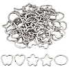  50Pcs 5 Styles Alloy & Iron Split Key Rings FIND-NB0004-75-1