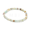 Natural Amazonite Beaded Stretch Bracelets BJEW-D446-A-31-2