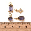 4Pcs 4 Styles 304 Stainless Steel & Glass Pendants GL-CBAC8BB-01G-02-2