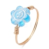 Copper Wired Acrylic Finger Rings RJEW-JR00958-01-3