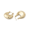 Brass Croissant Thick Hoop Earrings for Women EJEW-I270-09G-2