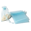 100Pcs Rectangle Organza DIY Craft Drawstring Bags PW-WG69155-34-1