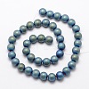 Electroplate Non-magnetic Synthetic Hematite Beads Strands G-R363-6mm-06-2