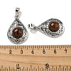 Natural Mahogany Obsidian Pendants G-Q158-05P-29-3