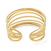 Ion Plating(IP) 304 Stainless Steel Multi Line Cuff Bangles for Women BJEW-L682-009G-2
