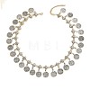 Vintage Alloy & Iron Embossed Coin Tassel Necklaces for Women WG1C655-02-3