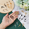 FIBLOOM 24Pcs 12 Style Stainless Steel Cross Stud Earrings with 304 Stainless Steel Pins for Women Men EJEW-FI0002-06-4