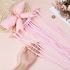 Polyester Bowknot Wooden Hairpin Hair Clip Hanging Holder Storage Organizer AJEW-WH0596-837-3