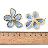 Brass Glass Stud Earrings for Women KK-CBABDD8-18G-5