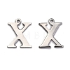 Tarnish Resistant 304 Stainless Steel Alphabet Charms STAS-H122-X-P-1