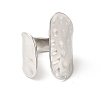 304 Stainless Steel Twist Flat Open Cuff Ring for Women RJEW-E063-28P-2