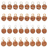 HOBBIESAY 40Pcs 4 Styles Natural Rudraksha Copper Wire Wrapped Pendants FIND-HY0003-33-1