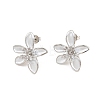 Brass Micro Pave Cubic Zirconia Stud Earring Findings CU-CBAA5EE-04P-03-1