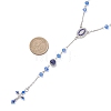 Round Natural Lapis Lazuli and Glass Rosary Bead Necklaces NJEW-JN05717-3